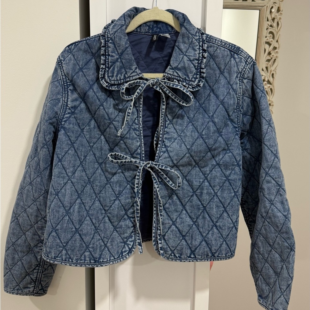 H&M Blue Quilted Jean Jacket